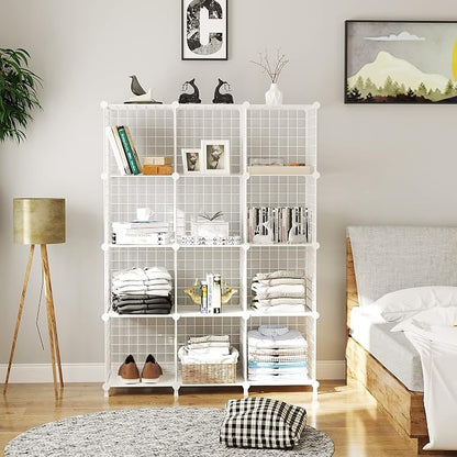 AWTATOS Wire Cube Storage, Closet Organizer, 12 Cube Storage Shelf, Portable - Image 2