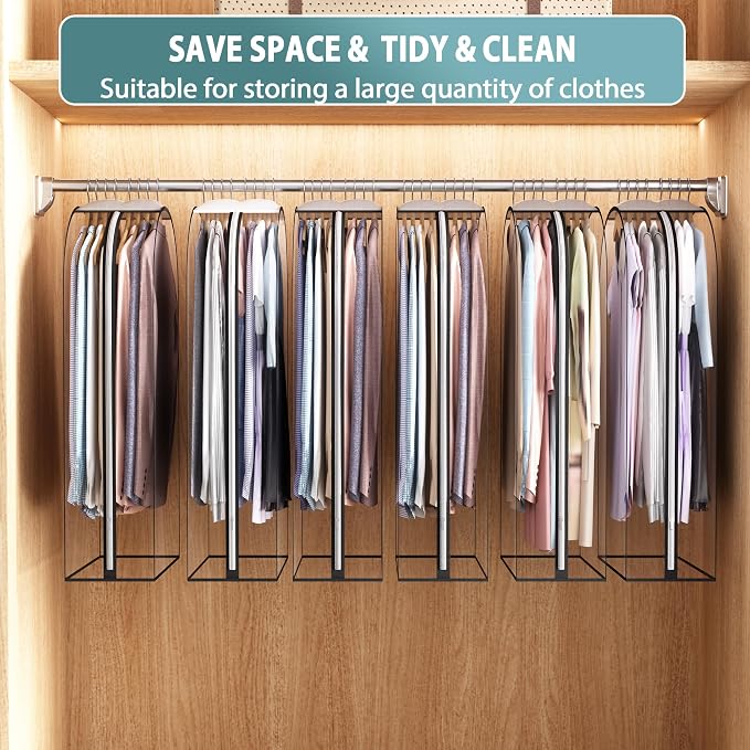 Liuoud Clear Garment Bags for Hanging Clothes10” Gusseted, Suit Bags for Closet - Image 6