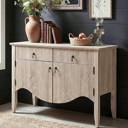 FUSUNBAO 40" Fluted Buffet Cabinet, Sideboard Credenza by FUSUNBAO