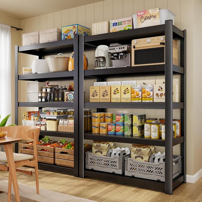 CJF Metal Storage Shelves, 5-Tier Garage Shelving Unit, Heavy Duty Adjustable - Image 4