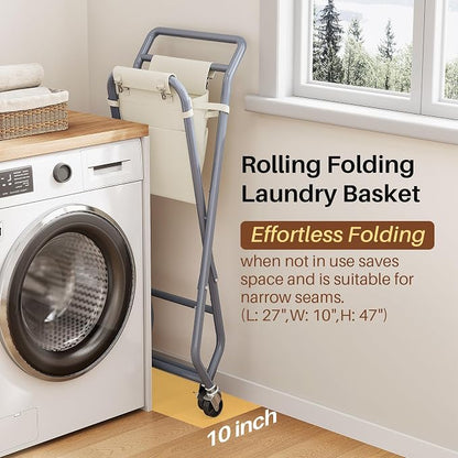 No-Bend Laundry Cart- Rolling Hamper - Image 7