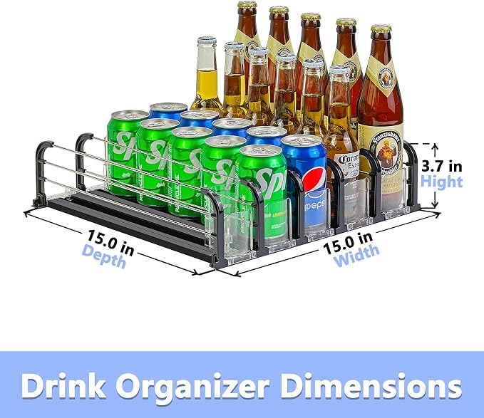 Drink Organizer for Fridge, Soda Can Organizer for Fridge, Self-Pushing Glide - Image 6