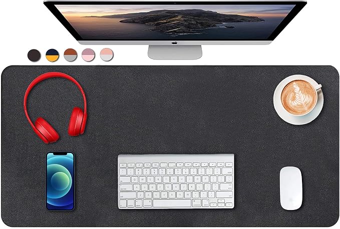 SUJAYU Dual Sided PU Leather Desk Pad, Mouse Pad, Office Desk Mat, Non-Slip by SUJAYU