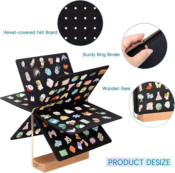 Pacmaxi Pin Display Organizers, Brooch Pin Holder, Enamel Pin Display Pages - Image 2