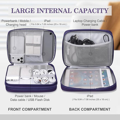 FYY Electronic Organizer, Extra Large Travel Cable Organizer Bag Pouch Portable - Image 3