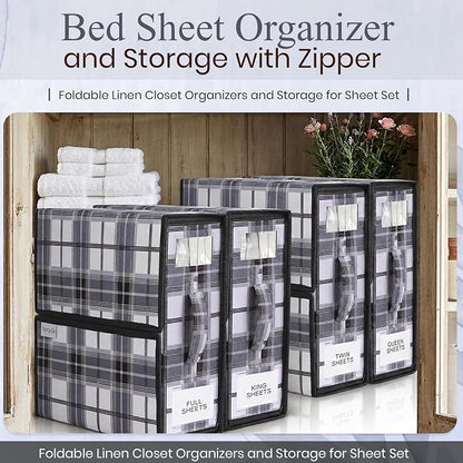4 Pack Bed Sheet Organizer and Storage - Image 2