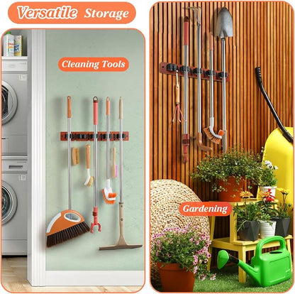 Brown Broom Holder Wall Mount - Image 4