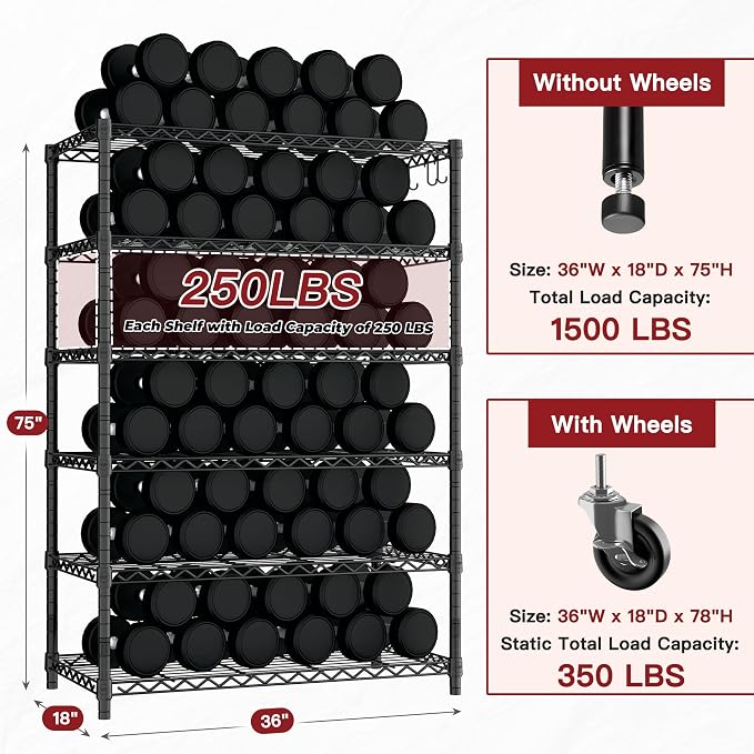 PrimeZone 6 Tier Wire Shelving - Image 3