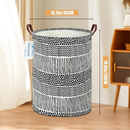LANGYASHAN Laundry Basket Canvas Fabric Collapsible Organizer Basket - Image 2