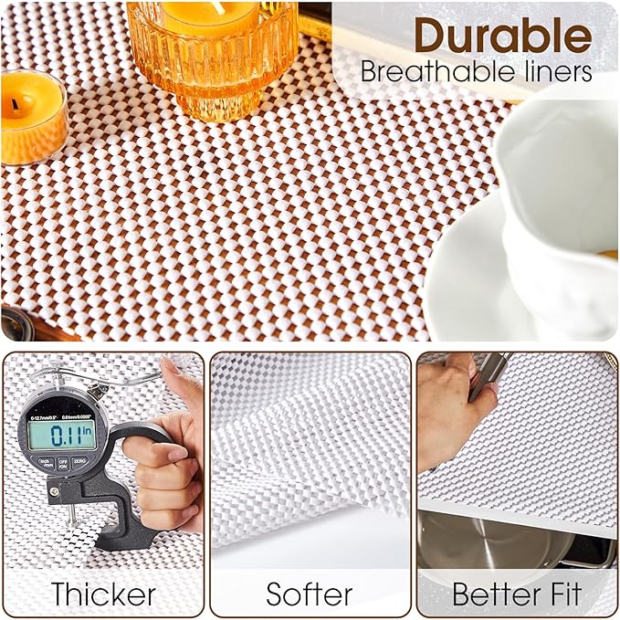 Shelf Liner for Kitchen Cabinet, Drawer Liners Non Slip Non Adhesive Thick Mat - Image 6