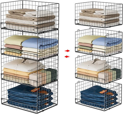 4-Tier Stackable Closet Organizers and Storage Shelves, Clothes Shelf Organizer by FollowWithYociyogaTogether