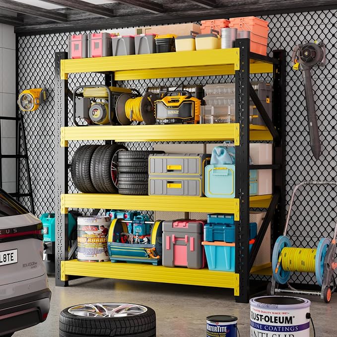 5000LBS Garage Storage Shelves, 4 Tier Metal Utitly Shelves Industrial Shelving - Image 2