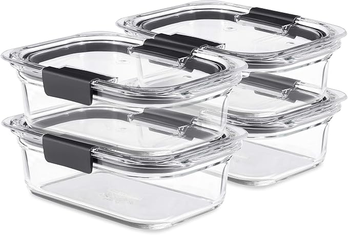 Rubbermaid Brilliance Glass Food Storage Containers, 3.2 Cup, Leak-Proof by Rubbermaid