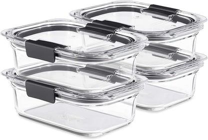 Rubbermaid Brilliance Glass Food Storage Containers, 3.2 Cup, Leak-Proof by Rubbermaid