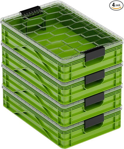 SIDIO Quarter Crate 4 Pack of Stackable Storage Bins by Sidio