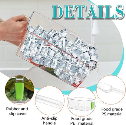 Havawish Ice Storage Bin and Flexible Scoop Set Plastic Freezer Bin - Image 4