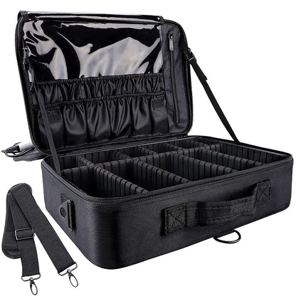 gzcz Large Capacity Travel Makeup Train Case, Professional Cosmetic Bags by GZCZ