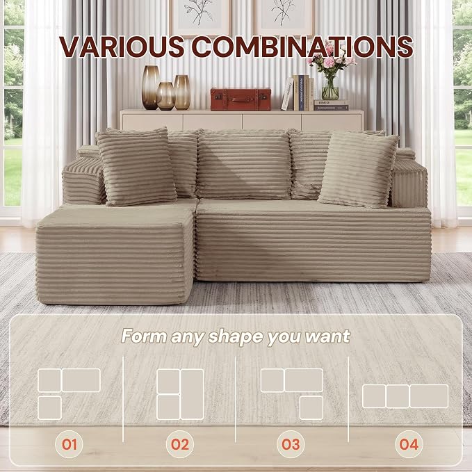 Korser Boneless Couches for Living Room, Cloud Couch Sectional - Image 5