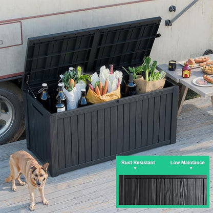 EasyUp 200 Gallon Outdoor Storage Box Waterproof, UV Resistant Resin Deck Box - Image 6