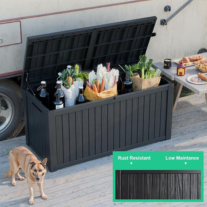 200 Gallon Outdoor Deck Box, Storage Lockable Waterproof Patio Furniture - Image 8