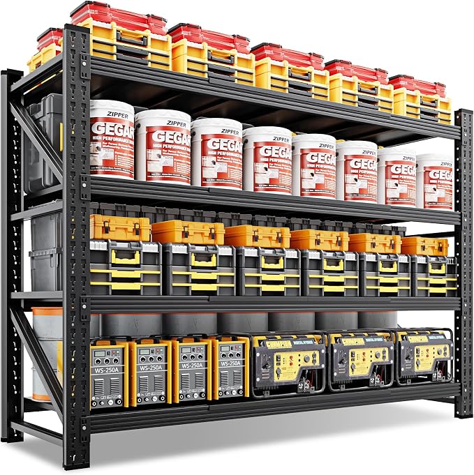 71" Wide Storage Shelves, 5000LBS Garage Shelving Heavy Duty, Standing Shelf by LISSIMO