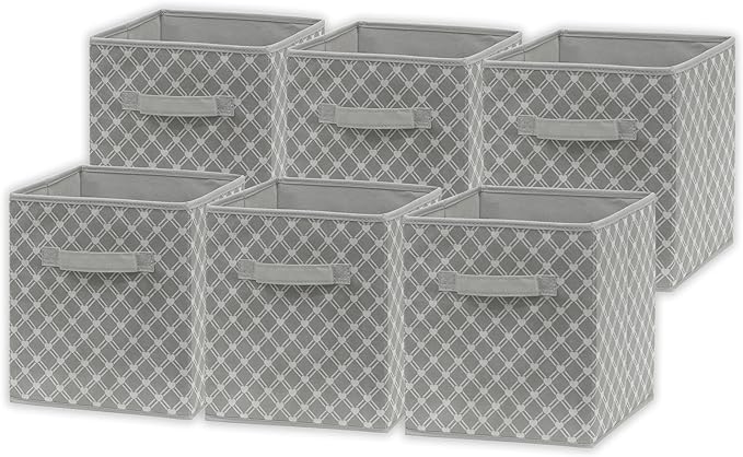 Simple Houseware 11-Inch Foldable Cube Storage Organizer Bin, Geometric Grey by SimpleHouseware