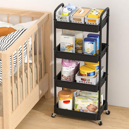 MOYIPIN 4-Tier Plastic Rolling Utility Cart - Image 7