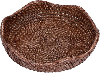 Hipiwe Decorative Key Bowl 8.5" Round Basket Bowl Handwoven Rattan Basket | - Image 9
