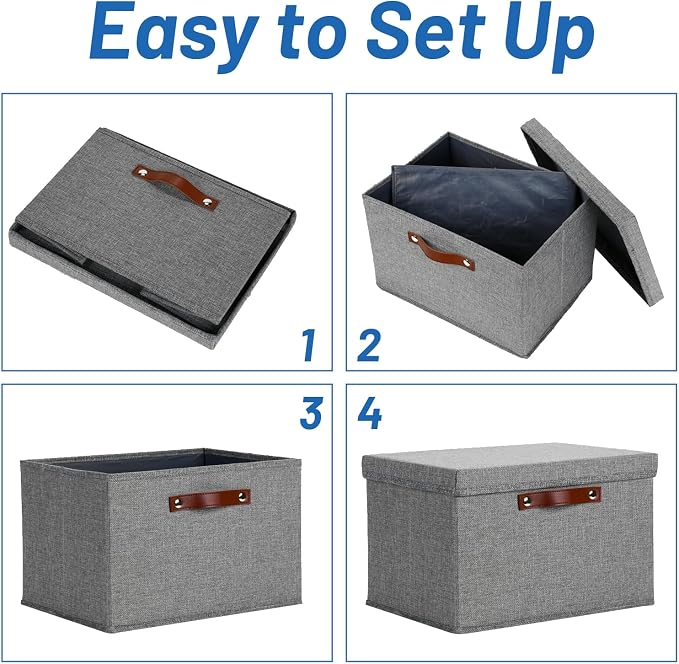 Temary Storage Bins with Lids 2-Pack Large Foldable Storage Baskets with Lid - Image 6