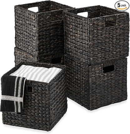 Best Choice Products 10.5x10.5in Pack of 5 Cube Storage Baskets, Water Hyacinth by Unknown