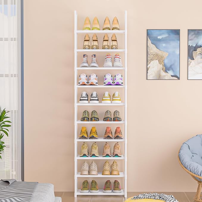OYREL Sturdy Metal Shoe Rack Organizer, Narrow Shelf Stand - Image 2