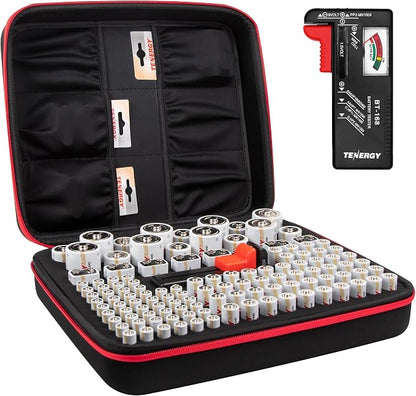 Tenergy Alkaline Batteries & Storage Case, 8xC Size, 8xD Size, 8 Pack 9V Size by Tenergy