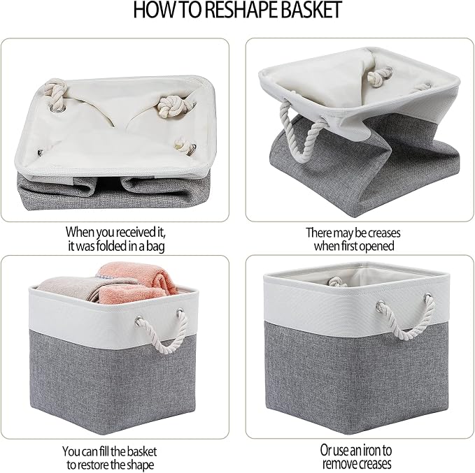 MidmmVick 11 x 11 Inch Cube Storage Bins, 6 Pack Large Collapsible Fabric - Image 3
