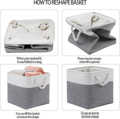 MidmmVick 11 x 11 Inch Cube Storage Bins, 6 Pack Large Collapsible Fabric - Image 3