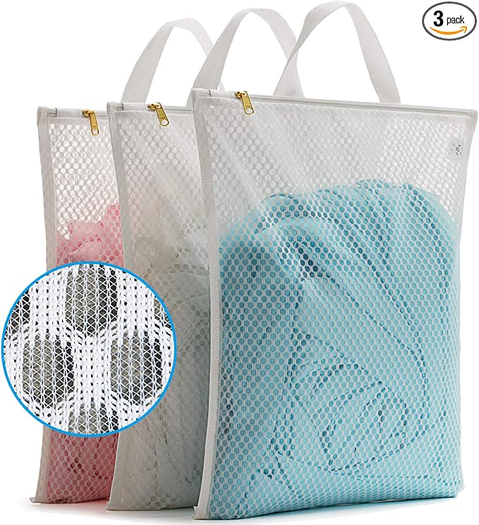 Tenrai Laundry Bag Mesh Wash Bag，Use YKK Zipper，Tote Bag Bathroom Hanging by TENRAI