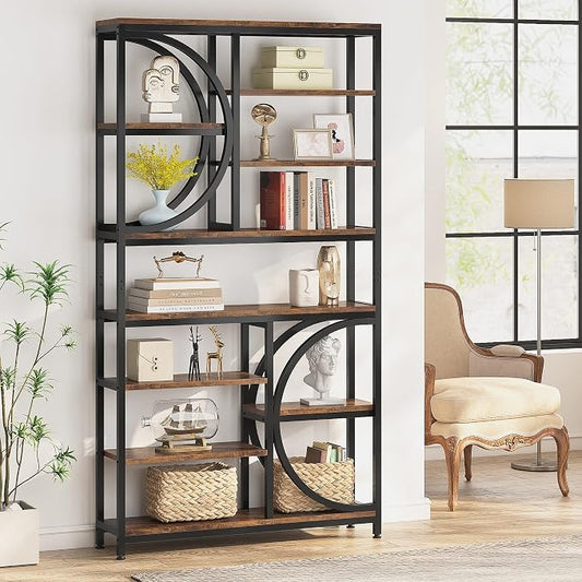Tribesigns Bookshelf, Industrial 8-Tier Etagere Bookcases, 77-Inch Tall Book by Tribesigns