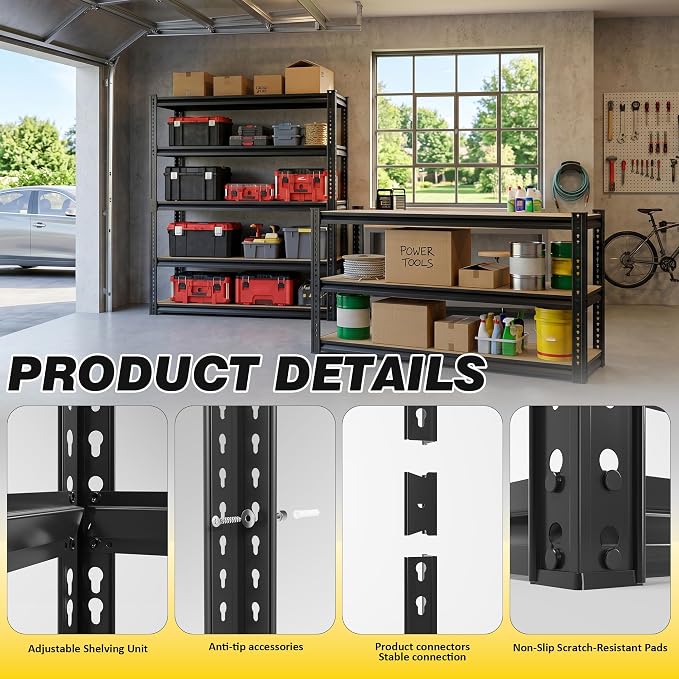 Durstruct 48" W Garage Shelving Heavy Duty 3100LBS Storage Shelves | Adjustable - Image 3