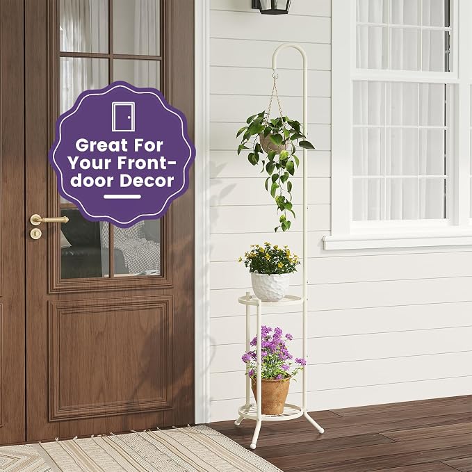 Hanging Plant Stand Indoor Outdoor, 2-Tier Plant Stand - Image 7
