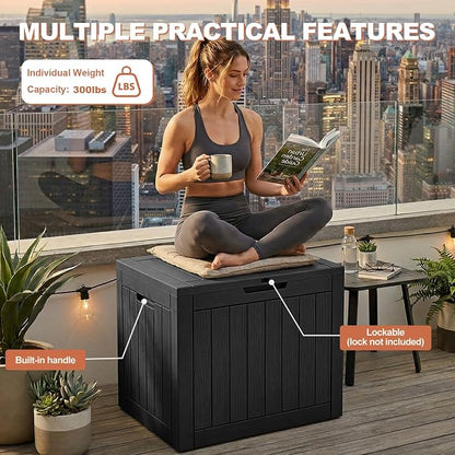 EFU Outdoor Storage Box 38 Gallon Deck Box Lockable UV Resistance Waterproof - Image 6