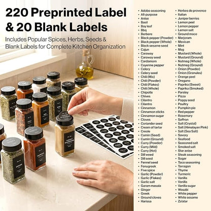 Minimalist Spice Jar Labels Self-Adhesive - Image 4