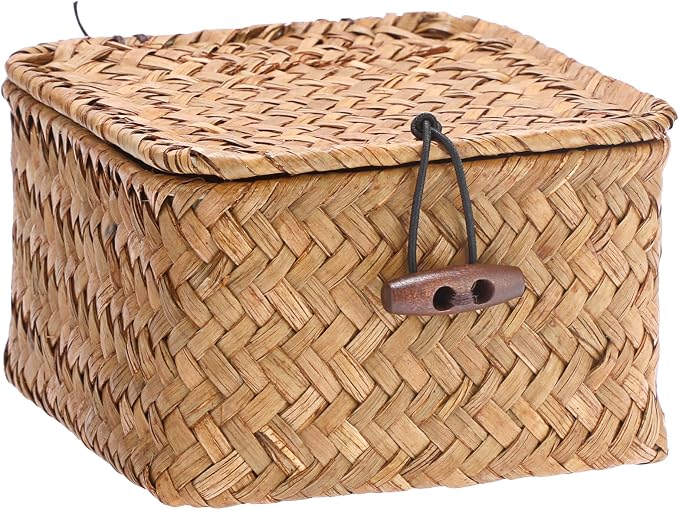 Hipiwe Handwoven Seagrass Basket Decorative Shelf Basket - Image 9