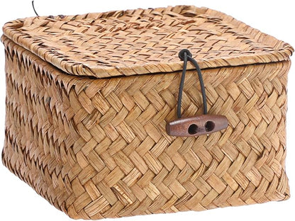 Hipiwe Handwoven Seagrass Basket Decorative Shelf Basket - Image 9