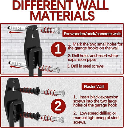 3-H Garage Wall Hooks 62 Pack, Heavy Duty Garage Hooks - Image 5