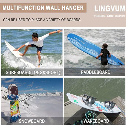 Surfboard Wall Mount Racks Sturdy Surf Board Wall Hangers Suitable - Image 5