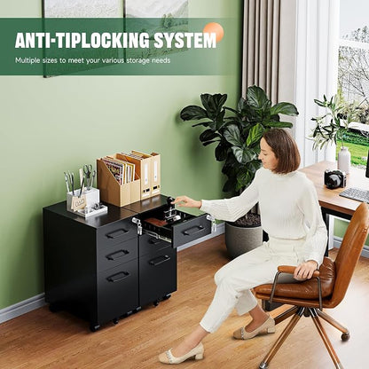 Letaya 3 Drawer Mobile File Cabinet - Image 3