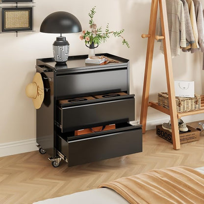 Aobabo Metal Storage Cabinet on Wheels, - Image 9