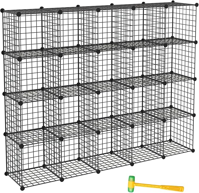 TUMUCUTE Wire Storage Cubes, Metal Storage Shelves Bookshelf, Stackable Modular by Worththetrustofeverycusto