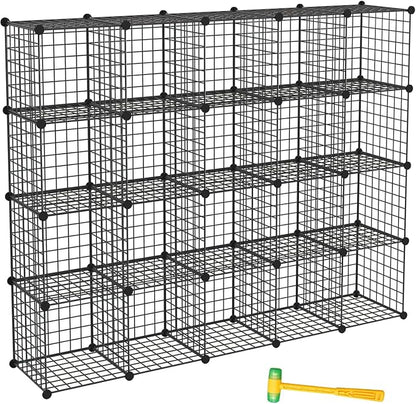 TUMUCUTE Wire Storage Cubes, Metal Storage Shelves Bookshelf, Stackable Modular by Worththetrustofeverycusto