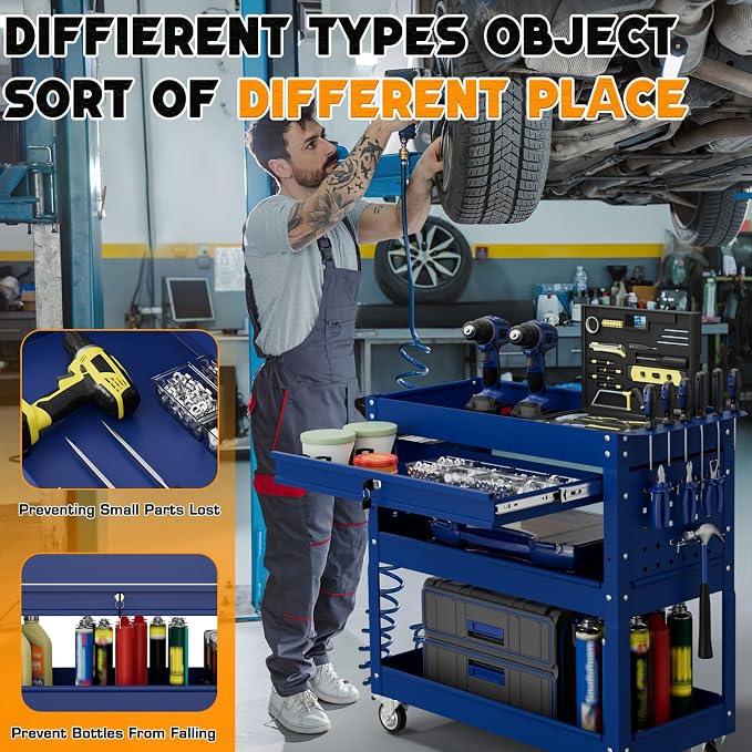 3 Tier Tool Cart on Wheels - Image 3