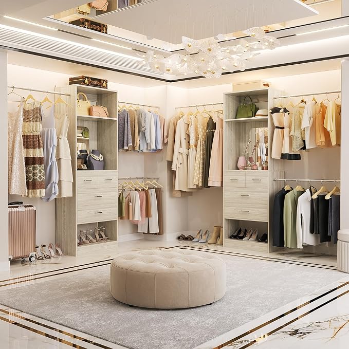 Unikito 8FT Closet System with Mirror and 3 Extendable Hanging Rods | 96 Inch - Image 3